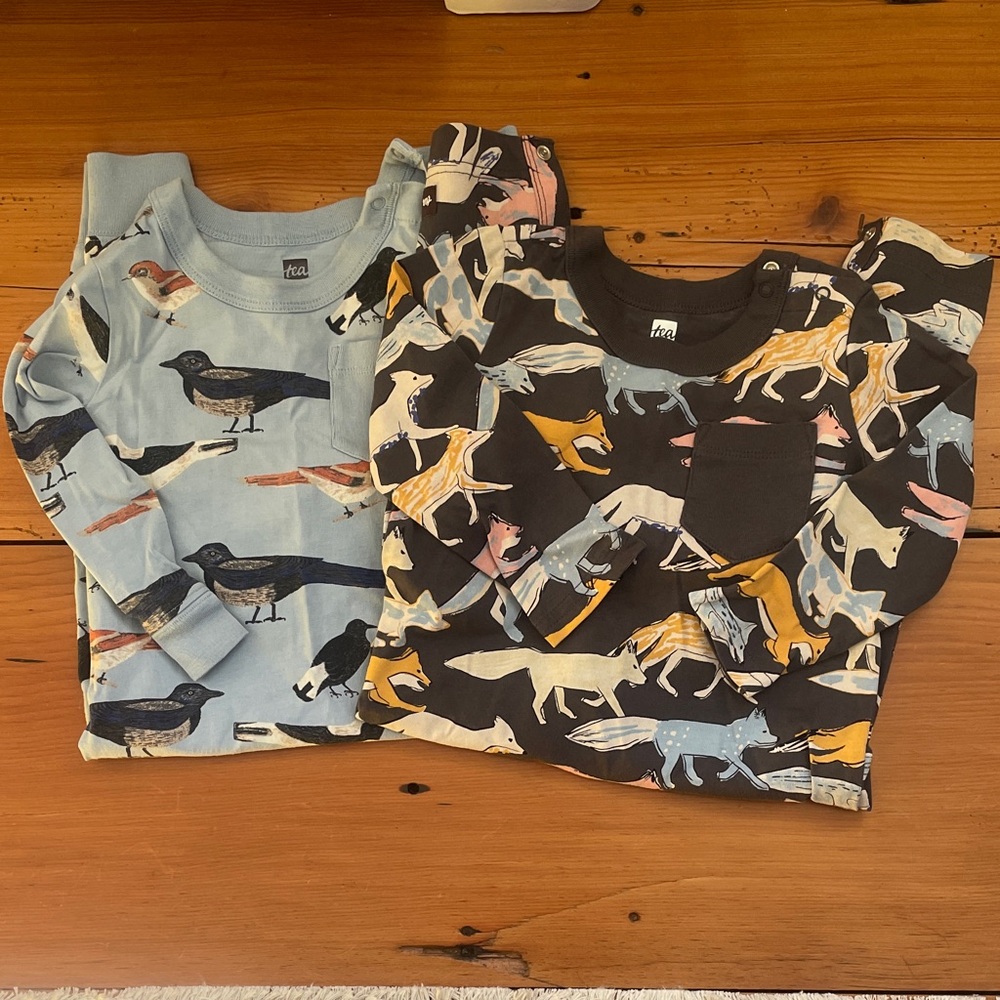 TWO Tea Collection long sleeve rompers